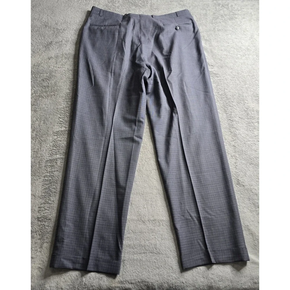 Polo University By Ralph Lauren Wool Pants Mens 38x31 (39) Gray Striped Pleated